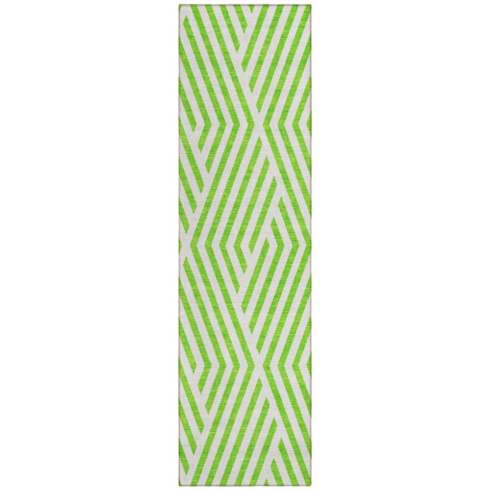 Addison Rugs Chantille ACN550 Green 2'3" x 7'6" Indoor Outdoor Hallway Runner Rug, Stain Resistant Washable Kitchen Area Carpet for Bathroom, Laundry and Bedroom