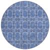 Addison Rugs Chantille ACN564 Blue 8' x 8 Indoor Outdoor Round Area Rug, Stain Resistant, Machine Washable, Non Shedding, Bedroom, Living Room, Dining Room, Kitchen Rug view 1