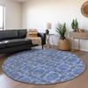 Addison Rugs Chantille ACN564 Blue 8' x 8 Indoor Outdoor Round Area Rug, Stain Resistant, Machine Washable, Non Shedding, Bedroom, Living Room, Dining Room, Kitchen Rug view 2