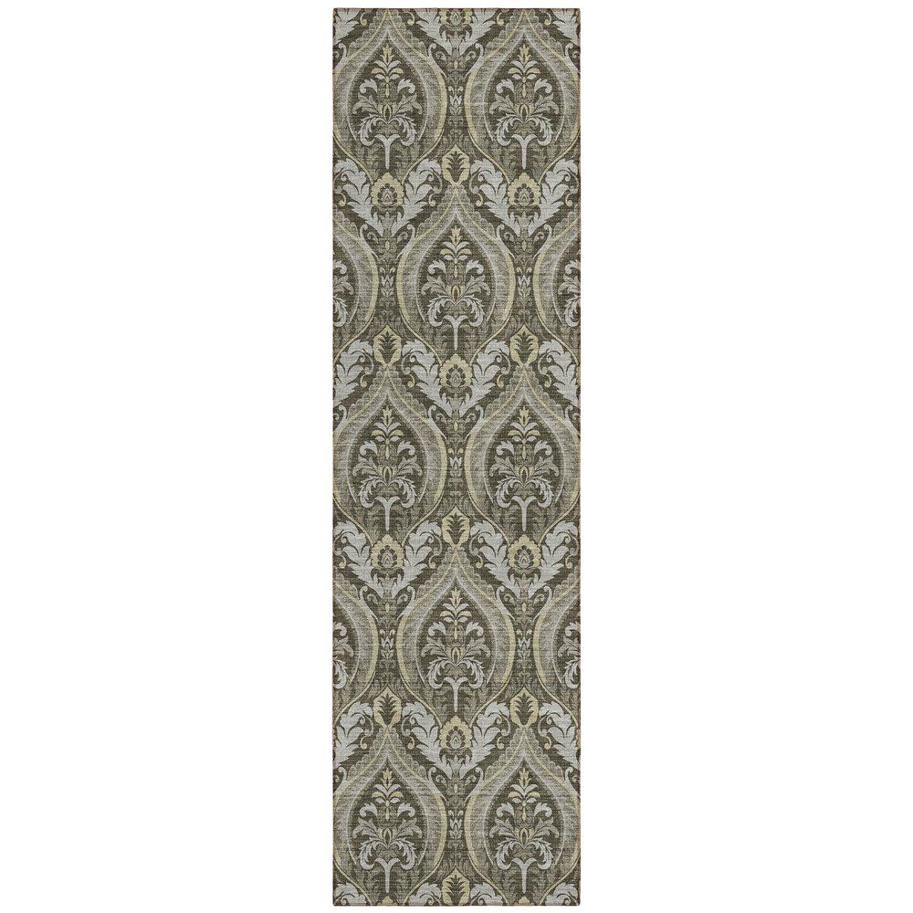 Addison Rugs Chantille ACN572 Brown 2'3" x 7'6" Indoor Outdoor Hallway Runner Rug, Stain Resistant Washable Kitchen Area Carpet for Bathroom, Laundry and Bedroom