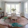 Addison Rugs Chantille ACN513 Burgundy 8' x 8 Indoor Outdoor Round Area Rug, Stain Resistant, Machine Washable, Non Shedding, Bedroom, Living Room, Dining Room, Kitchen Rug view 2