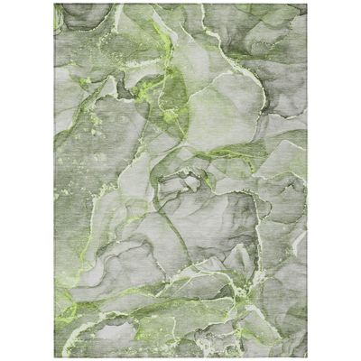Addison Rugs Chantille ACN519 Green 5' x 7'6 Indoor Outdoor Area Rug, Stain Resistant, Machine Washable, Non Shedding, Bedroom, Living Room, Dining Room, Kitchen Rug