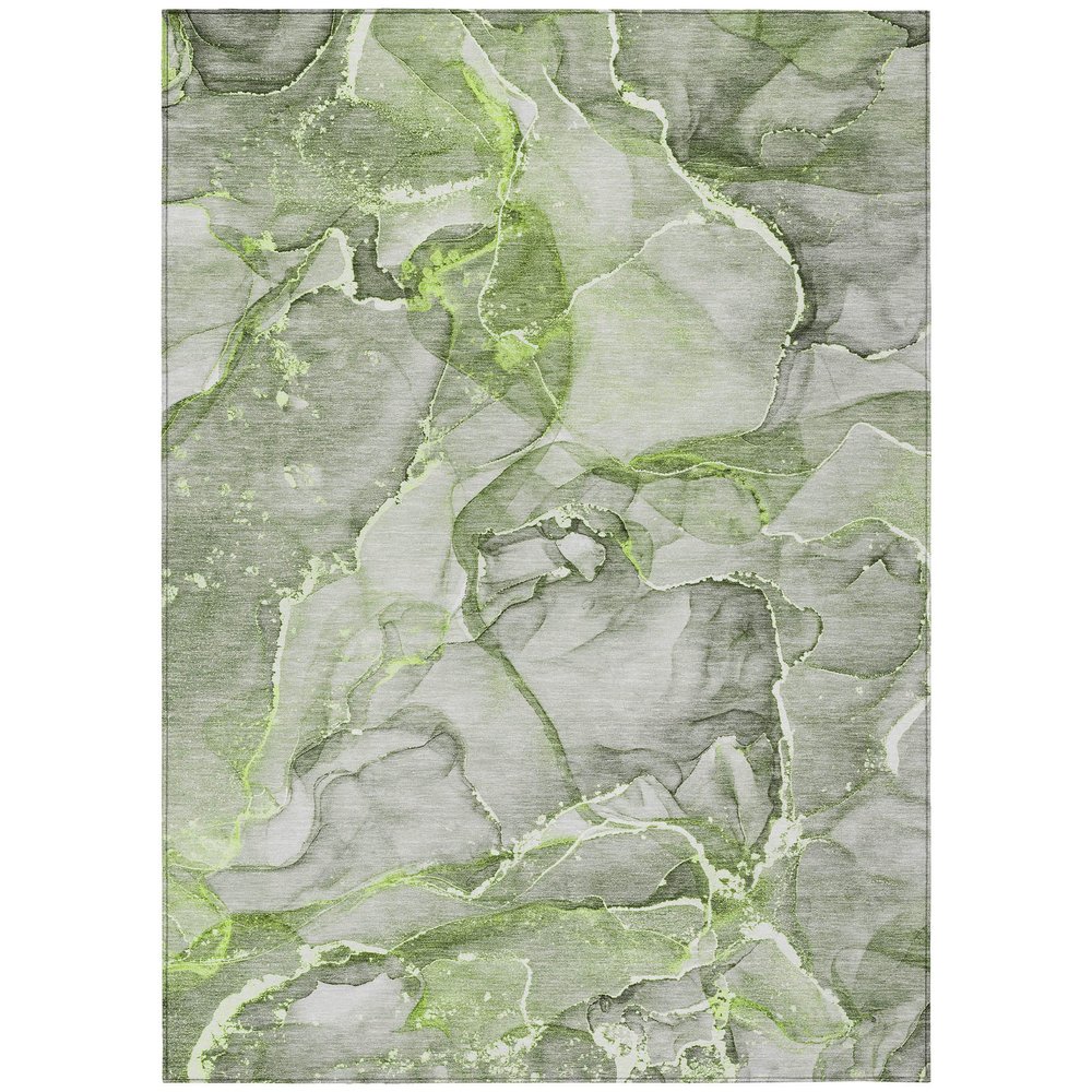 Addison Rugs Chantille ACN519 Green 5' x 7'6 Indoor Outdoor Area Rug, Stain Resistant, Machine Washable, Non Shedding, Bedroom, Living Room, Dining Room, Kitchen Rug