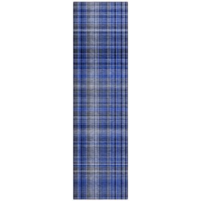 Addison Rugs Chantille ACN541 Blue 2'3" x 7'6" Indoor Outdoor Hallway Runner Rug, Stain Resistant Washable Kitchen Area Carpet for Bathroom, Laundry and Bedroom
