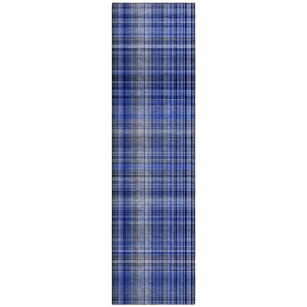 Addison Rugs Chantille ACN541 Blue 2'3" x 7'6" Indoor Outdoor Hallway Runner Rug, Stain Resistant Washable Kitchen Area Carpet for Bathroom, Laundry and Bedroom