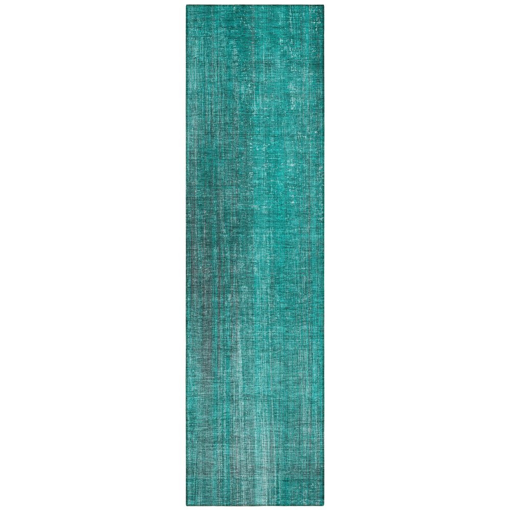 Addison Rugs Chantille ACN552 Teal 2'3" x 7'6" Indoor Outdoor Hallway Runner Rug, Stain Resistant Washable Kitchen Area Carpet for Bathroom, Laundry and Bedroom
