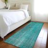 Addison Rugs Chantille ACN552 Teal 2'3" x 7'6" Indoor Outdoor Hallway Runner Rug, Stain Resistant Washable Kitchen Area Carpet for Bathroom, Laundry and Bedroom view 2