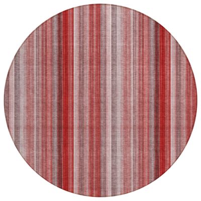 Addison Rugs Chantille ACN543 Red 8' x 8' Indoor Outdoor Round Rug, Easy Clean, Machine Washable, Non Shedding, Bedroom, Living Room, Dining Room, Kitchen, Patio Rug