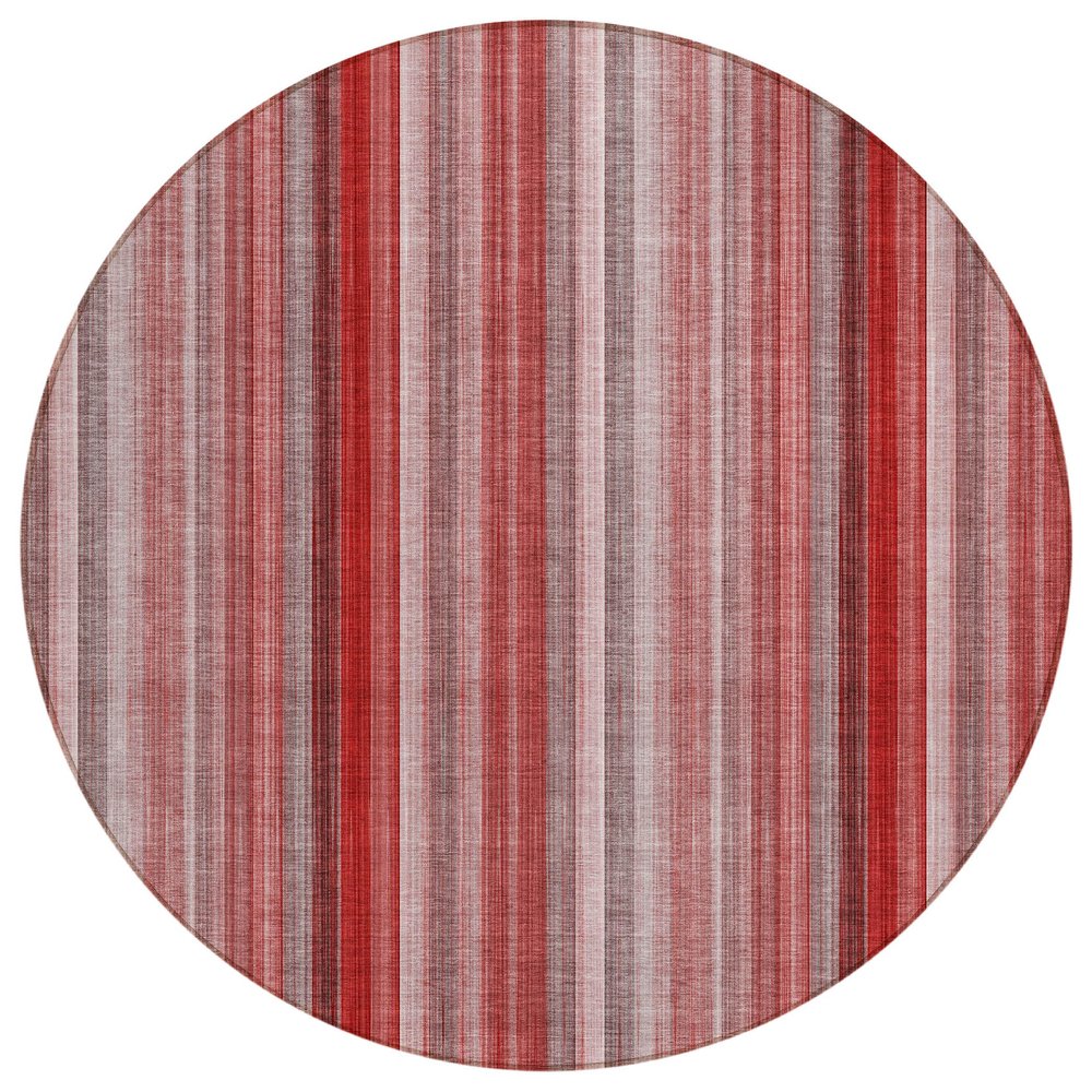 Addison Rugs Chantille ACN543 Red 8' x 8' Indoor Outdoor Round Rug, Easy Clean, Machine Washable, Non Shedding, Bedroom, Living Room, Dining Room, Kitchen, Patio Rug