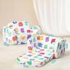 MeMoreCool Glow Alphabet Toddler Sofa Bed  2-in-1 Foldable Foam Chair for Kids Light-Up Letters, Soft Supportive Foam, Machine-Washable Cover, Great for Boys and Girls view 2