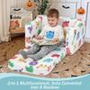 MeMoreCool Glow Alphabet Toddler Sofa Bed  2-in-1 Foldable Foam Chair for Kids Light-Up Letters, Soft Supportive Foam, Machine-Washable Cover, Great for Boys and Girls view 4