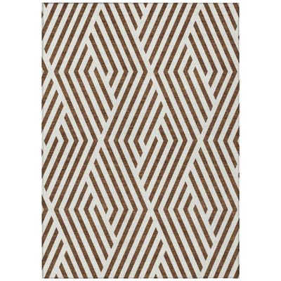 Addison Rugs Chantille ACN550 Brown 10' x 14 Indoor Outdoor Area Rug, Stain Resistant, Machine Washable, Non Shedding, Bedroom, Living Room, Dining Room, Kitchen Rug