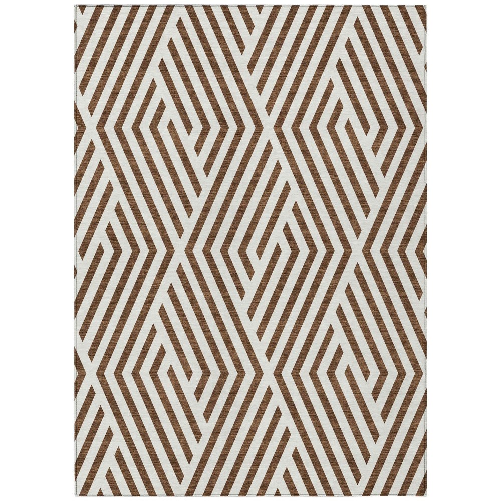 Addison Rugs Chantille ACN550 Brown 10' x 14 Indoor Outdoor Area Rug, Stain Resistant, Machine Washable, Non Shedding, Bedroom, Living Room, Dining Room, Kitchen Rug