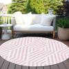 Addison Rugs Chantille ACN550 Pink 8' x 8 Indoor Outdoor Round Area Rug, Stain Resistant, Machine Washable, Non Shedding, Bedroom, Living Room, Dining Room, Kitchen Rug view 2