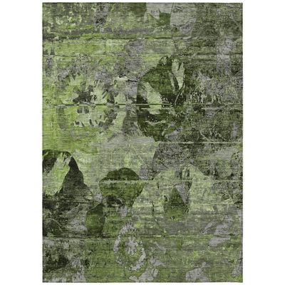 Addison Rugs Chantille ACN555 Green 8' x 10 Indoor Outdoor Area Rug, Stain Resistant, Machine Washable, Non Shedding, Bedroom, Living Room, Dining Room, Kitchen Rug