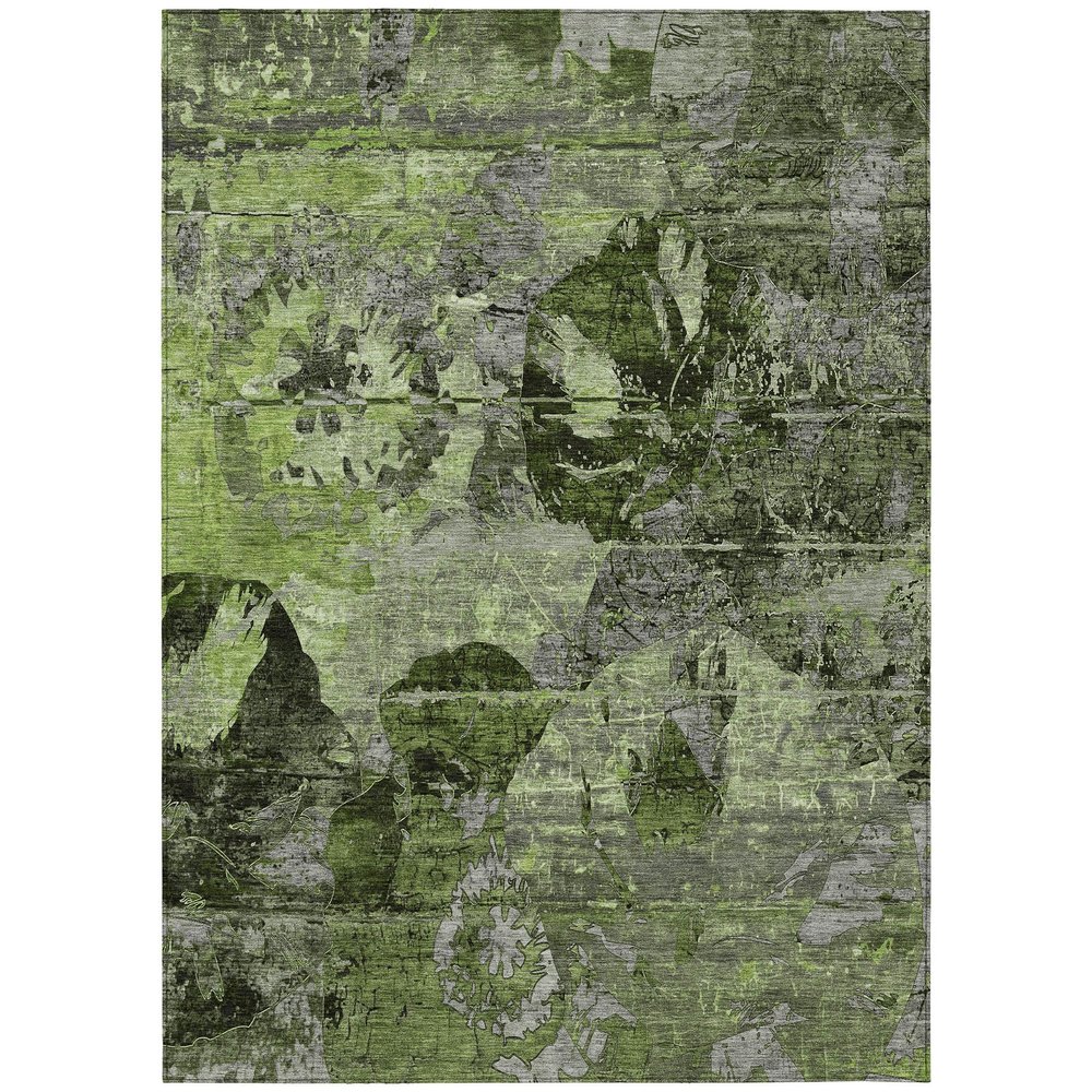 Addison Rugs Chantille ACN555 Green 8' x 10 Indoor Outdoor Area Rug, Stain Resistant, Machine Washable, Non Shedding, Bedroom, Living Room, Dining Room, Kitchen Rug