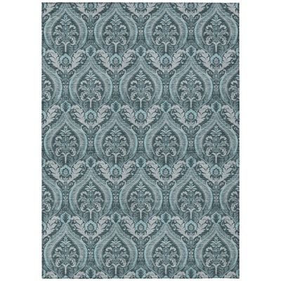 Addison Rugs Chantille ACN572 Teal 5' x 7'6 Indoor Outdoor Area Rug, Stain Resistant, Machine Washable, Non Shedding, Bedroom, Living Room, Dining Room, Kitchen Rug
