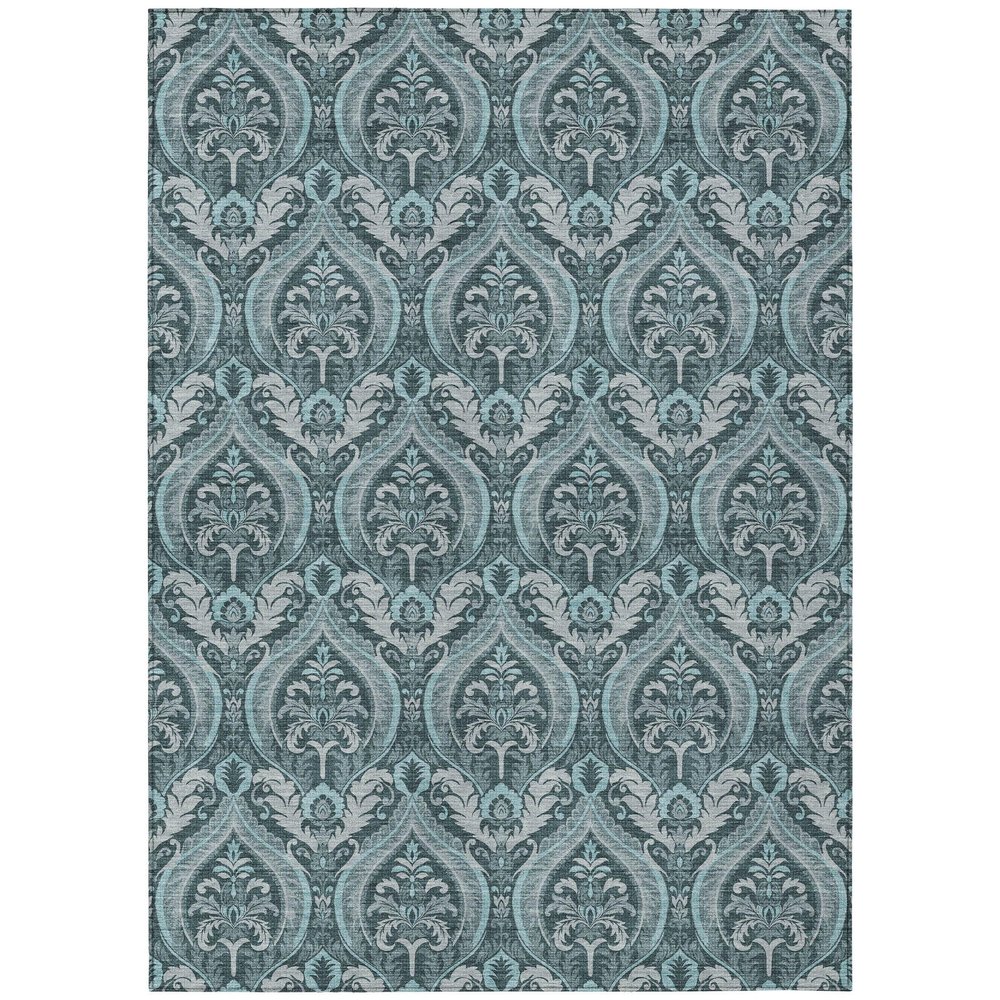 Addison Rugs Chantille ACN572 Teal 5' x 7'6 Indoor Outdoor Area Rug, Stain Resistant, Machine Washable, Non Shedding, Bedroom, Living Room, Dining Room, Kitchen Rug