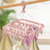 Foldable Clip and Drip Hanger - 1/2 Foldable Clip Hangers with 32 Drying Clips,Foldable Drying Rack with 32 Clips for Drying Socks Lingerie Baby Clothes Drying Towels Rotatable Sock Drying Rack view 3