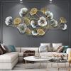 ALKANI Metal Wall Art Decor Luxury Ginkgo Leaf Wall Decor Wrought Iron Wall Hanging Creative Ginkgo Leaf Art Hanging 3D Art Sculpture Background Wall Sculptures for Home Bedroom view 1