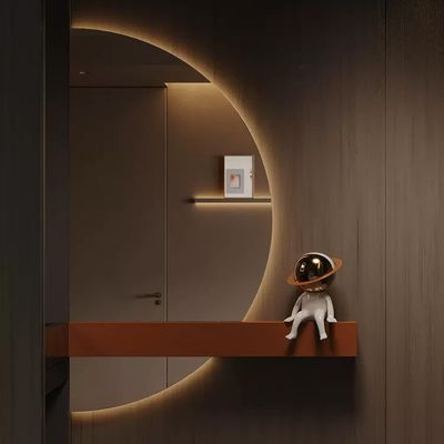 UkewEi Half Moon Wall Mirror with Lights, LED Mirror for Bathroom 40Inch, Dimming Anti-Fog, Smart Touch Button, Bathroom Vanity Mirror (Color : Left Cut, Size : 60 * 120CM/48 * 24IN)