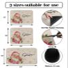 Christmas Dish Drying Stone Mat for Kitchen Counter, Absorbent Dish Mat Cute Santa Claus with Snowflakes Beige Microfiber Non-Slip Coffee Mat Diatomaceous Earth Mat for Coffee Bar, 16 Inch x 24 Inch view 3