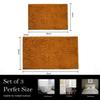 AINAHYVA Bathroom Rugs Chenille Bath mat 2 Piece Set, Super Absorbent, PVC Non Slip Backing, Bath mats for Bathroom, Plush Shaggy, Thick, Machine Washable, Bathtub, Shower, Toilet.(Champagne) view 3