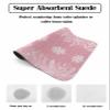 Christmas Dish Drying Stone Mat for Kitchen Counter, Absorbent Dish Mat Snowflakes with Plants Pink Texture Microfiber Non-Slip Coffee Mat Diatomaceous Earth Mat for Coffee Bar, 16 Inch x 24 Inch view 2
