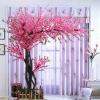 Artificial Plants,Artificial Cherry Tree Large Plant Simulation Peach Blossom Tree Plum Tree Hotel Shopping Mall Decoration Fake Cherry Tree Easy to Assemble Artific PinkA-1.2mx1m view 4