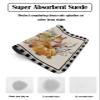 Thanksgiving Dish Drying Stone Mat for Kitchen Counter, Absorbent Dish Mat Fall Pumpkin Squirrel Hazelnuts Black Plaid Microfiber Non-Slip Coffee Mat Diatomaceous Earth Mat for Bar, 12 Inch x 16 Inch view 2