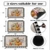 Thanksgiving Dish Drying Stone Mat for Kitchen Counter, Absorbent Dish Mat Fall Pumpkin Squirrel Hazelnuts Black Plaid Microfiber Non-Slip Coffee Mat Diatomaceous Earth Mat for Bar, 12 Inch x 16 Inch view 3