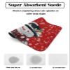Christmas Dish Drying Stone Mat for Kitchen Counter, Absorbent Dish Mat Snowman with Snowflakes Red Texture Microfiber Non-Slip Coffee Mat Diatomaceous Earth Mat for Coffee Bar, 16 Inch x 24 Inch view 2