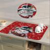 Christmas Dish Drying Stone Mat for Kitchen Counter, Absorbent Dish Mat Snowman with Snowflakes Red Texture Microfiber Non-Slip Coffee Mat Diatomaceous Earth Mat for Coffee Bar, 16 Inch x 24 Inch view 4
