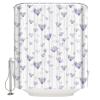Flower Shower Curtain for Bathroom 72" x 84" Purple Flower Butterfly Shower Curtain with Hooks Polyester Waterproof Home Bathtub Decor view 1