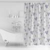 Flower Shower Curtain for Bathroom 72" x 84" Purple Flower Butterfly Shower Curtain with Hooks Polyester Waterproof Home Bathtub Decor view 2