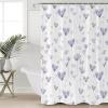 Flower Shower Curtain for Bathroom 72" x 84" Purple Flower Butterfly Shower Curtain with Hooks Polyester Waterproof Home Bathtub Decor view 4