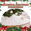 Christmas Tree Skirt 48 Inches, Faux Fur White Tree Skirt with Gloden Snowflakes, Soft Thick Christmas Tree Mat for Xmas Tree Decor, Large Tree Skirts for New Year Merry Christmas Tree Decorations view 2