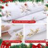 Christmas Tree Skirt 48 Inches, Faux Fur White Tree Skirt with Gloden Snowflakes, Soft Thick Christmas Tree Mat for Xmas Tree Decor, Large Tree Skirts for New Year Merry Christmas Tree Decorations view 4