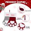 Personalized Christmas Stockings Dogs Cats Custom Name 18 Inches Custom Embroidered Name Pet Paw Large Bone Shape Xmas Stockings for Kids,Fireplace Hanging Holiday Party,Family Xmas Decoration5pcs view 2