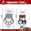 Personalized Christmas Stockings Dogs Cats Custom Name 18 Inches Custom Embroidered Name Pet Paw Large Bone Shape Xmas Stockings for Kids,Fireplace Hanging Holiday Party,Family Xmas Decoration5pcs view 4