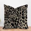 ArogGeld Black and Brown Leopard Farmhouse Cushion Covers Leopard Print Animal Cheetah Cushion Cover Double Side Pillow Cover Case with Zipper for Living Room Bedroom 26x26in White Linen view 1