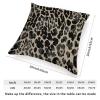 ArogGeld Black and Brown Leopard Farmhouse Cushion Covers Leopard Print Animal Cheetah Cushion Cover Double Side Pillow Cover Case with Zipper for Living Room Bedroom 26x26in White Linen view 2