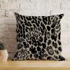 ArogGeld Black and Brown Leopard Farmhouse Cushion Covers Leopard Print Animal Cheetah Cushion Cover Double Side Pillow Cover Case with Zipper for Living Room Bedroom 26x26in White Linen view 3