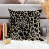 ArogGeld Black and Brown Leopard Farmhouse Cushion Covers Leopard Print Animal Cheetah Cushion Cover Double Side Pillow Cover Case with Zipper for Living Room Bedroom 26x26in White Linen view 4