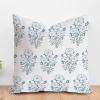 ArogGeld Light Blue Flower in Monsoon Cushion Cover Watercolor Chinoiserie Floral Cushion Cover Asian Scenic Chic Chinoiserie Double Side Pillowcase for Sofa Couch Car Chair 16x16in White Linen view 1