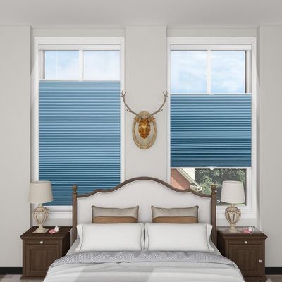 Blinhdome Custom Blackout Top Down Bottom Up Shades, Blinds for Windows Cordless Cellular Shades Room Darkening Blinds, Diameter of 1.5 Inch Honeycombs, 39" W x 60" H, Blue