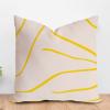 ArogGeld Boho Geometric Yellow and Light Pink Cushion Covers Minimalist Yellow Stripes Throw Pillows Farmhouse Decor Pillow Sham for Office Car Chair Sofa 24x24in White Linen Housewarming Gift view 1