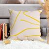 ArogGeld Boho Geometric Yellow and Light Pink Cushion Covers Minimalist Yellow Stripes Throw Pillows Farmhouse Decor Pillow Sham for Office Car Chair Sofa 24x24in White Linen Housewarming Gift view 3