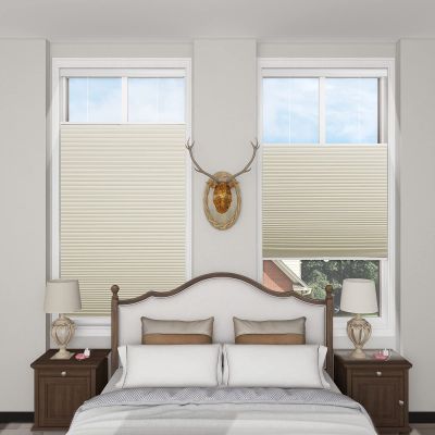 Blinhdome Custom Blackout Top Down Bottom Up Shades, Blinds for Windows Cordless Cellular Shades Room Darkening Blinds, 41" W x 54" H, Beige