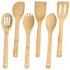 HANSGO Bamboo Kitchen Utensils Set  6-Piece Wooden Cooking Set for Nonstick Cookwares and Cast Iron Pans, Durable Wooden Spoons, Perfect Housewarming Gifts, Apartment Essentials view 1